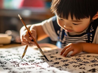 二年级学子笔锋舞动，竖行书法作品盛宴