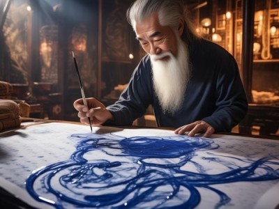 书法名家挥毫泼墨，笔锋流转艺术盛宴