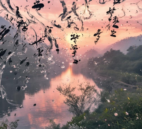 晨曦画卷，流动的书法艺术之美,晨曦画卷，流动的书法艺术之美,书法,艺术,第1张