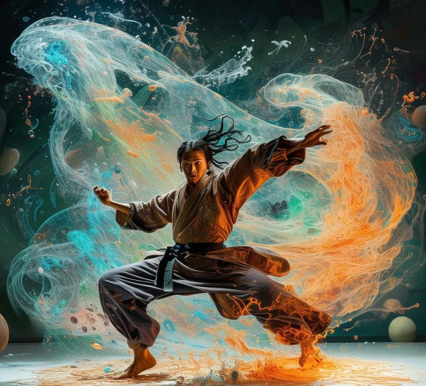 时空交织，动态武术书法八卦背景艺术展,时空交织，动态武术书法八卦背景艺术展,书法艺术,书法,艺术,第1张